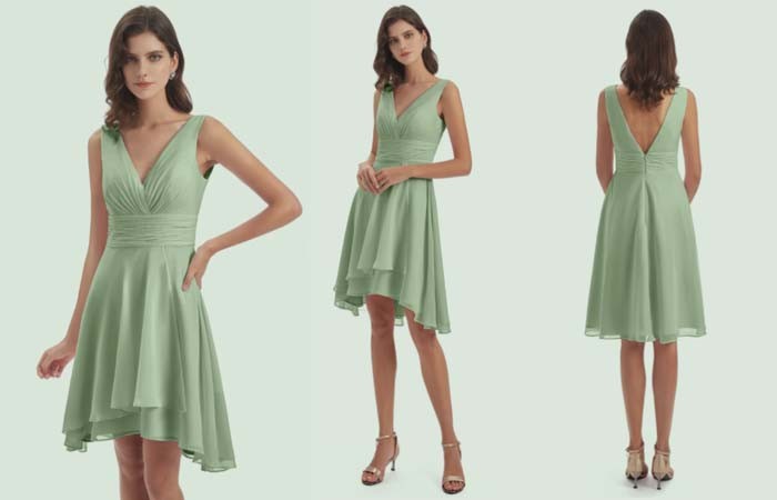 Tegan Mini Halter Chiffon Dress...