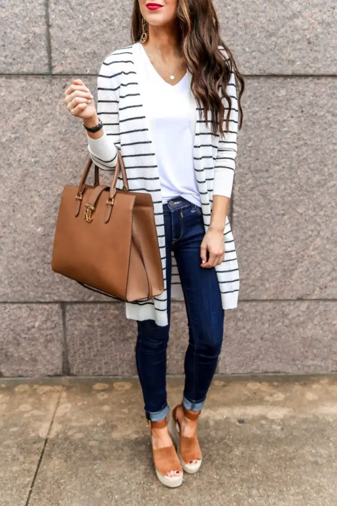 Striped Cardigan Outfit