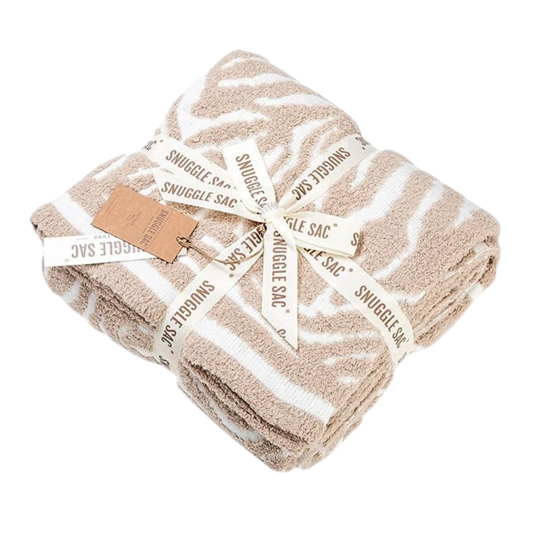 snuggle sac reversible beige throw blanket from amazon