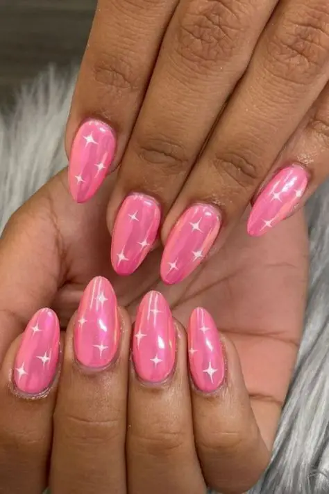 CHROME PINK NAILS