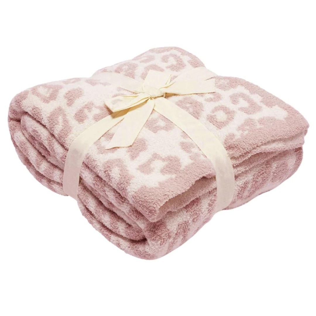 cozy leopard printed fleece blanket goodnight macaroon