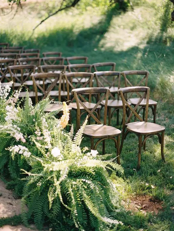 Ferns and white flowers...