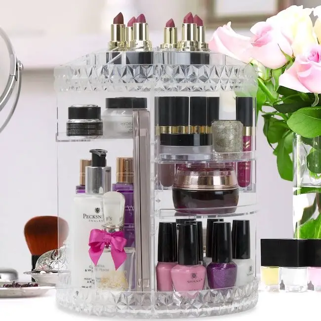 How to Organize Makeup with Storage Caddies and Rotating Organizers