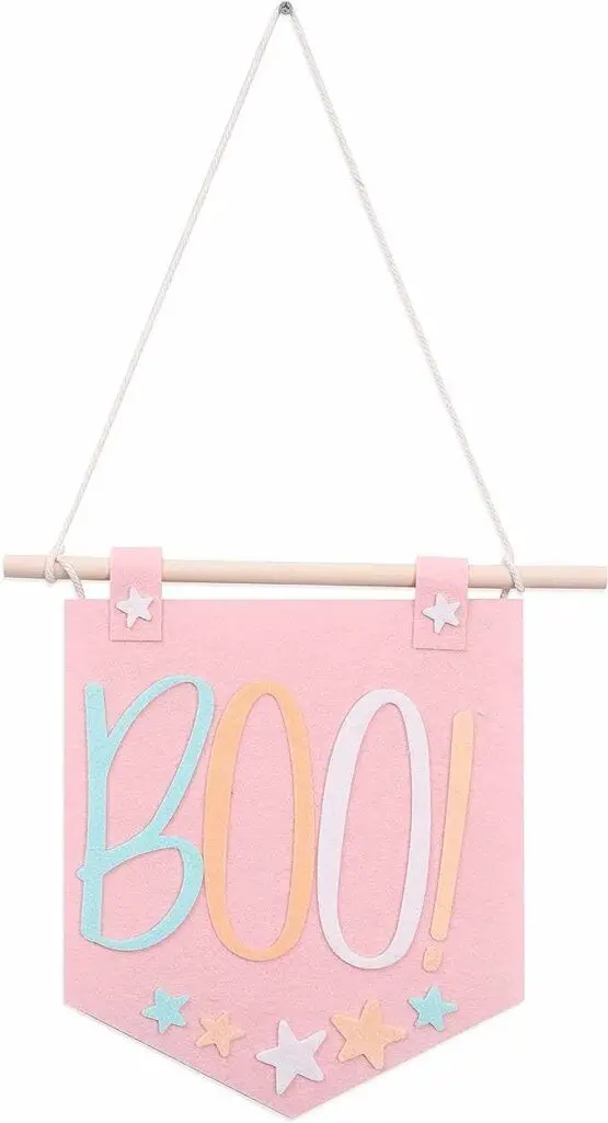 Pink Halloween boo banner