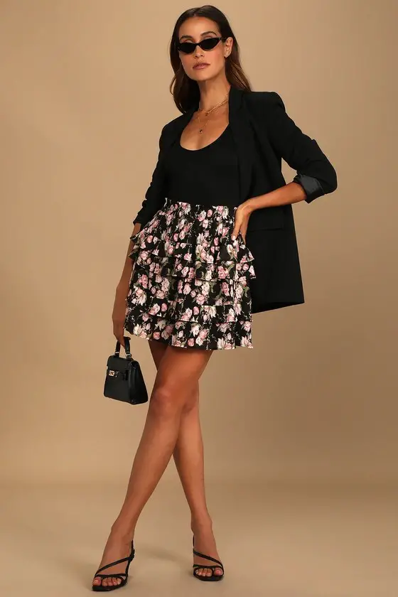 The Floral-Print Skater Skirt