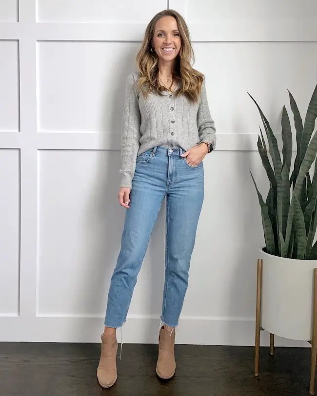 How to Wear Ankle Booties with Straight-Leg Jeans